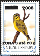 Sao Tome/Principe 2008 Serinus Mozambicus Santhome, Overprint, Mint NH, Nature - Birds - São Tomé Und Príncipe