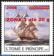 Sao Tome/Principe 2008 Ship, Overprint, Mint NH, Nature - Transport - Water, Dams & Falls - Ships And Boats - Boten