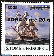 Sao Tome/Principe 2008 Ship, Overprint, Mint NH, Nature - Transport - Water, Dams & Falls - Ships And Boats - Barcos