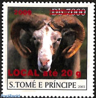 Sao Tome/Principe 2009 Goat, Overprint, Mint NH, Nature - Animals (others & Mixed) - Sao Tome Et Principe