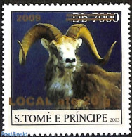 Sao Tome/Principe 2009 Goat, Overprint, Mint NH, Nature - Animals (others & Mixed) - Sao Tomé Y Príncipe