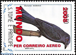 Sao Tome/Principe 2008 Dicrurus Modestus, Overprint, Mint NH, Nature - Birds - Sao Tomé Y Príncipe