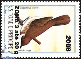 Sao Tome/Principe 2008 Horizorhinus Dohrni, Overprint, Mint NH, Nature - Animals (others & Mixed) - Birds - Sao Tomé Y Príncipe