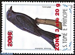 Sao Tome/Principe 2008 Dicrurus Modestus, Overprint, Mint NH, Nature - Birds - São Tomé Und Príncipe