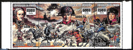 Guinea, Republic 2009 Strip Of 3 Stamps, Napoleon On The Battlefield In Austerlitz, Overprint, Mint NH, History - Natu.. - Militaria