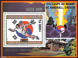 Guinea, Republic 2009 Handball Olympic Games Block, Overprint, Mint NH, Sport - Handball - Olympic Games - Hand-Ball