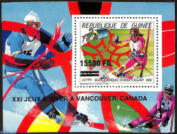 Guinea, Republic 2009 Block, Olympic Wintergames, Overprint, Mint NH, Sport - Transport - Olympic Winter Games - Skiin.. - Skiing