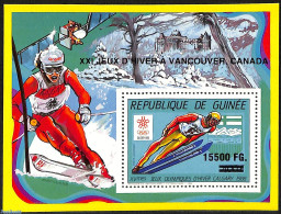 Guinea, Republic 2009 Block Skiing Olympic Wintergames Calgary, Overprint, Mint NH, Sport - Olympic Winter Games - Ski.. - Skisport