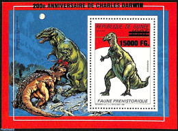 Guinea, Republic 2009 Charles Darwin, Prehistoric Animals, Overprint, Mint NH, Nature - Prehistoric Animals - Vor- U. Frühgeschichte