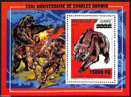 Guinea, Republic 2009 Charles Darwin, Prehistoric Animals, Overprint, Mint NH, Nature - Bears - Prehistoric Animals - Vor- U. Frühgeschichte