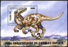 Guinea, Republic 2009 Charles Darwin, Prehistoric Animals, Overprint, Mint NH, Nature - Prehistoric Animals - Préhistoriques