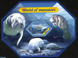 Solomon Islands 2014 World Of Manatees, Mint NH, Nature - Sea Mammals - Solomon Islands (1978-...)