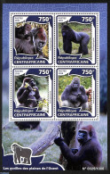 Central Africa 2016 Gorillas, Mint NH, Nature - Monkeys - República Centroafricana