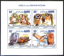 Maldives 2014 Owls Of The Indian Ocean, Mint NH, Nature - Birds - Birds Of Prey - Owls - Maldivas (1965-...)