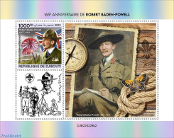 Djibouti 2022 165th Anniversary Of Robert Baden-Powell, Mint NH, Nature - Sport - Butterflies - Mushrooms - Scouting - Hongos