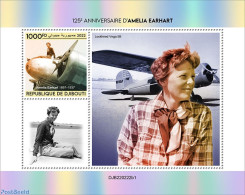 Djibouti 2022 125th Anniversary Of Amelia Earhart, Mint NH, Transport - Aircraft & Aviation - Aerei