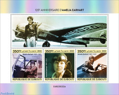 Djibouti 2022 125th Anniversary Of Amelia Earhart, Mint NH, Transport - Aircraft & Aviation - Flugzeuge