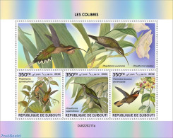 Djibouti 2022 Hummingbirds (Phaethornis Syrmatophorus; Phaethornis Superciliosus; Threnetes Leucurus Cervinicauda), Mi.. - Djibouti (1977-...)