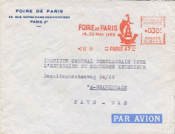 Oblitération Mécanique Rouge De La Foire De Paris De 1955 - Pli Vers Les Pays Bas - 2 Mai 1955 - 1921-1960: Moderne