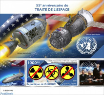 Djibouti 2022 55th Anniversary Of Outer Space Law Treaty, Mint NH, Transport - Space Exploration - Gibuti (1977-...)