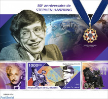 Djibouti 2022 80th Anniversary Of Stephen Hawking, Mint NH, Transport - Space Exploration - Djibouti (1977-...)