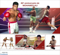 Djibouti 2022 80th Anniversary Of Muhammad Ali, Mint NH, Sport - Boxing - Boxing