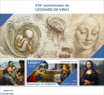 Djibouti 2022 570th Anniversary Of Leonardo Da Vinci, Mint NH, Art - Leonardo Da Vinci - Paintings - Djibouti (1977-...)