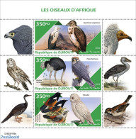 Djibouti 2022 African Birds, Mint NH, Nature - Birds - Birds Of Prey - Owls - Yibuti (1977-...)