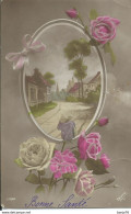 Bouquet De Roses Et Décor Dans Un Miroir - Fleurs