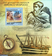 Mozambique 2022 510th Memorial Anniversary Of Amerigo Vespucci, Mint NH, History - Transport - Explorers - Ships And B.. - Onderzoekers