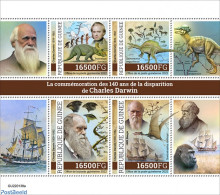 Guinea, Republic 2022 140th Memorial Anniversary Of Charles Darwin, Mint NH, Nature - Transport - Prehistoric Animals .. - Prehistorics