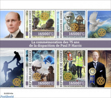 Guinea, Republic 2022 75th Memorial Anniversary Of Paul P. Harris, Mint NH, Various - Rotary - Rotary Club