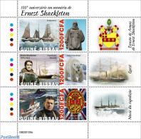 Guinea Bissau 2022 100th Memorial Anniversary Of Ernest Shackleton, Mint NH, History - Nature - Transport - Explorers .. - Explorateurs