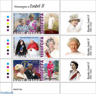 Guinea Bissau 2022 Tribute To Queen Elizabeth II, Mint NH, History - Religion - Kings & Queens (Royalty) - Pope - Nels.. - Royalties, Royals