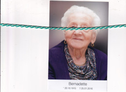 Bernadette De Sutter-De Backer, Lede 1915, Oordegem 2016. Honderdjarige. Foto - Décès