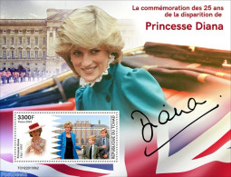 Chad 2022 25th Memorial Anniversary Of Princess Diana, Mint NH, History - Charles & Diana - Autres & Non Classés