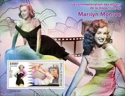 Chad 2022 60th Memorial Anniversary Of Marilyn Monroe, Mint NH, Performance Art - Marilyn Monroe - Other & Unclassified