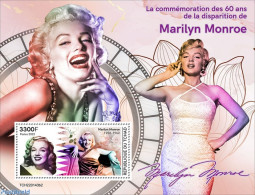 Chad 2022 60th Memorial Anniversary Of Marilyn Monroe, Mint NH, Performance Art - Marilyn Monroe - Autres & Non Classés