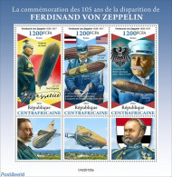 Central Africa 2022 105th Memorial Anniversary Of Ferdinand Von Zeppelin, Mint NH, Transport - Zeppelins - Zeppeline