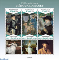 Central Africa 2022 190th Anniversary Of Édouard Manet, Mint NH, Art - Paintings - Centrafricaine (République)