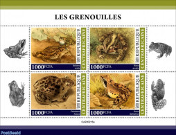 Central Africa 2022 Frogs, Mint NH, Nature - Frogs & Toads - Centrafricaine (République)