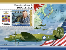 Central Africa 2022 80 Years Since The Doolittle Raid, Mint NH, History - Transport - World War II - Aircraft & Aviati.. - WW2