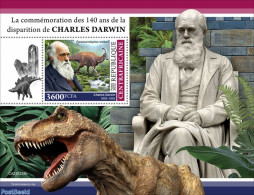 Central Africa 2022 140th Memorial Anniversary Of Charles Darwin, Mint NH, History - Nature - Geology - Prehistoric An.. - Vor- U. Frühgeschichte