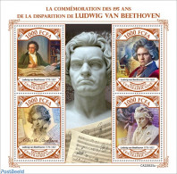 Central Africa 2022 195th Memorial Anniversary Of Ludwig Van Beethoven, Mint NH, Performance Art - Music - Art - Compo.. - Música