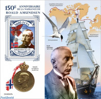 Central Africa 2022 150th Anniversary Of Roald Amundsen, Mint NH, History - Transport - Explorers - Ships And Boats - Onderzoekers