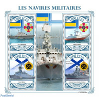 Central Africa 2022 Military Ships, Mint NH, History - Transport - Militarism - Ships And Boats - Militaria