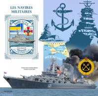 Central Africa 2022 Military Ships, Mint NH, History - Transport - Militarism - Ships And Boats - Militaria