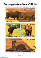 Central Africa 2022 The Big Five Of Africa, Mint NH, Nature - Animals (others & Mixed) - Cat Family - Elephants - Rhin.. - República Centroafricana