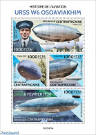 Central Africa 2022 Airship USSR W6 OSOAVIAKHIM Zeppelin, Mint NH, Transport - Aircraft & Aviation - Zeppelins - Vliegtuigen