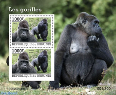 Burundi 2022 Gorillas, Mint NH, Nature - Monkeys - Other & Unclassified